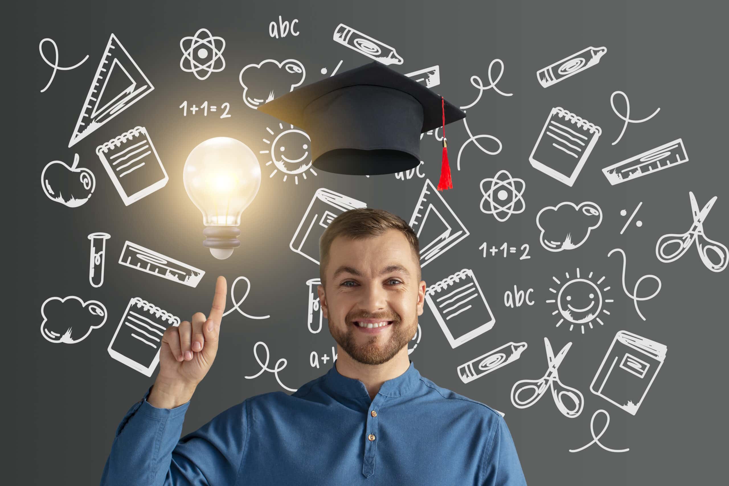 medium shot man portrait with graduation cap scaled